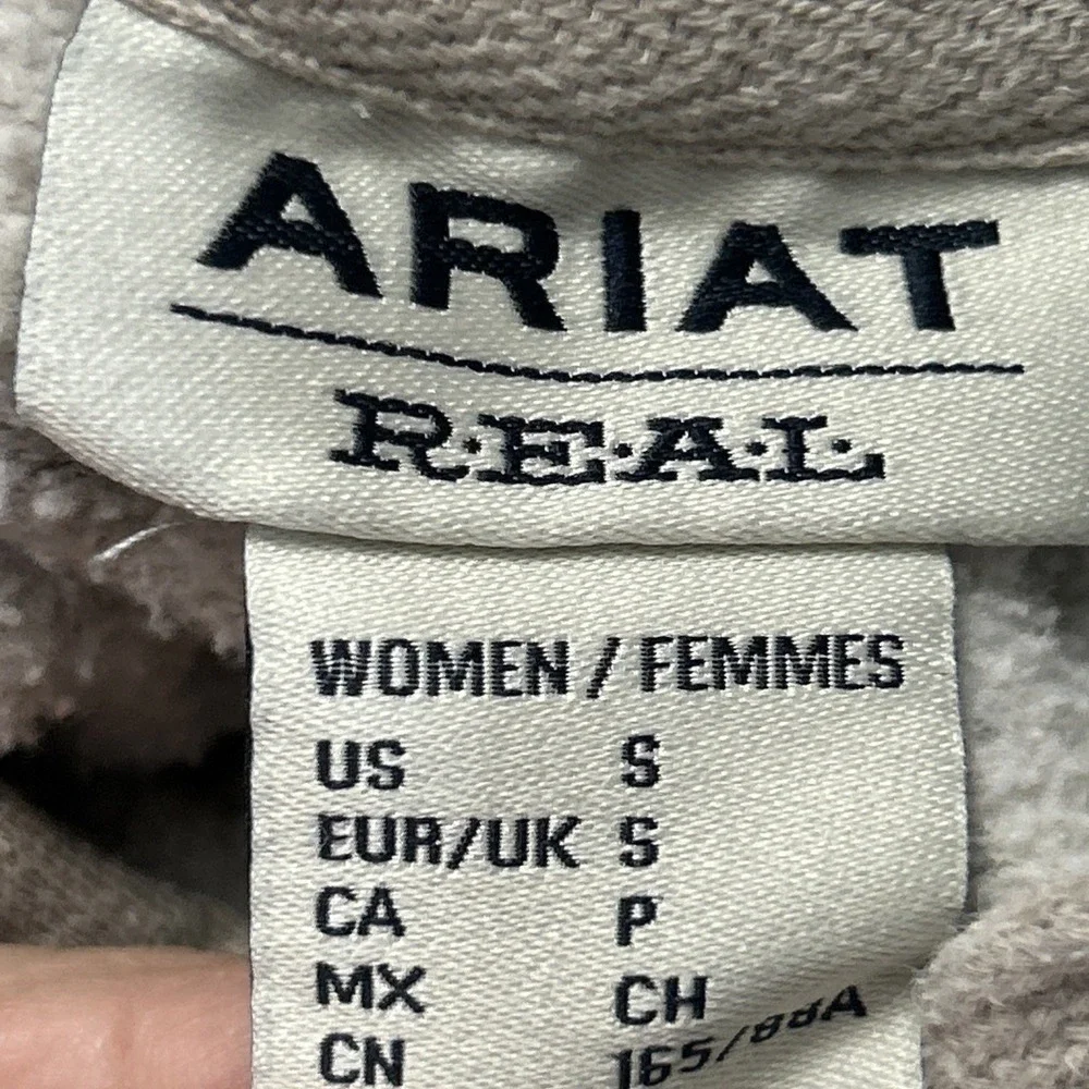 Ariat REAL AOP Sweatshirt Hoodie Womens All Over Print Wild Buffalo Wolf Small‎